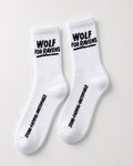 Wolf For Ravens Signature White Crew Socks