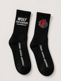 Wolf For Ravens Double Logo Signature Black Crew Socks