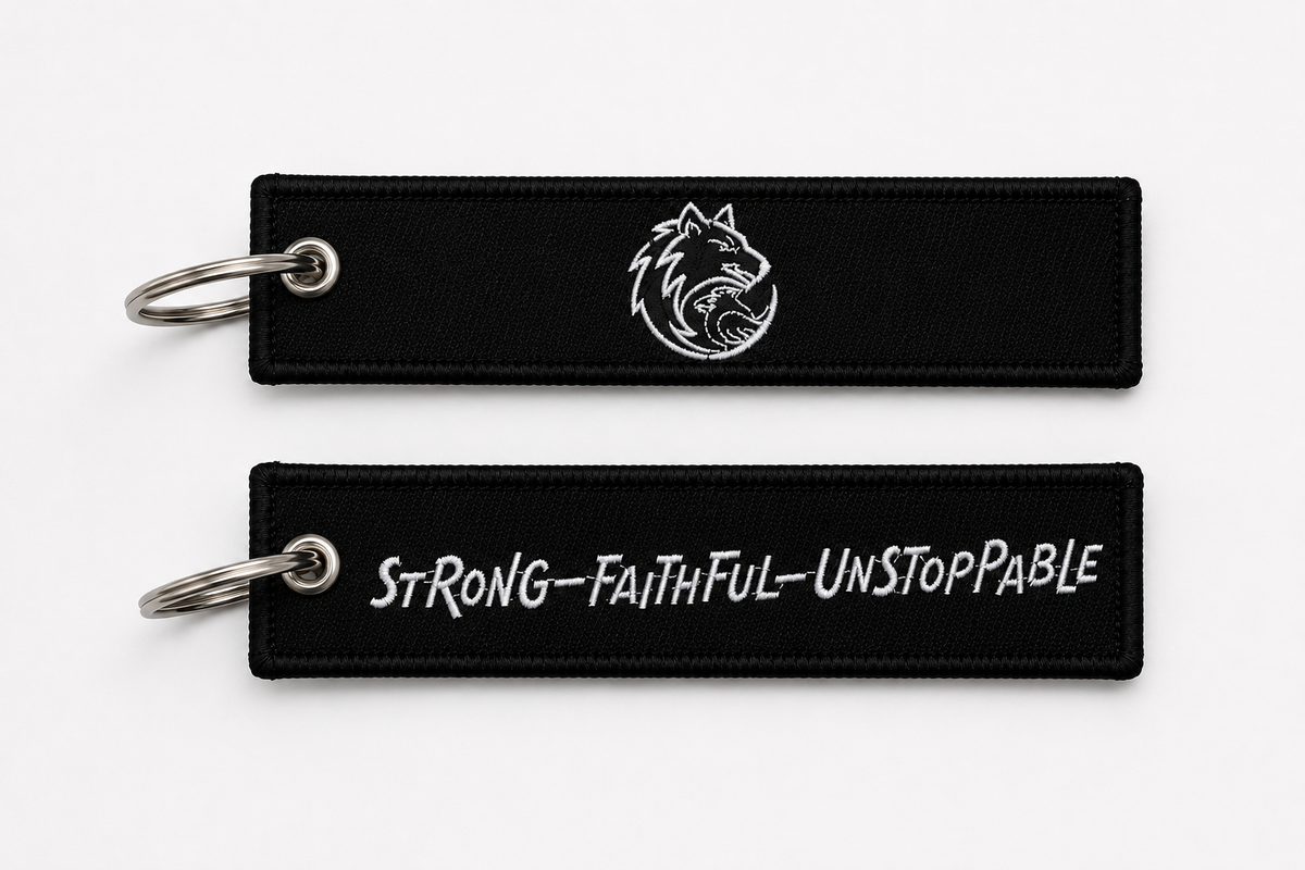 Wolf For Ravens Black Embroidered Key Chain