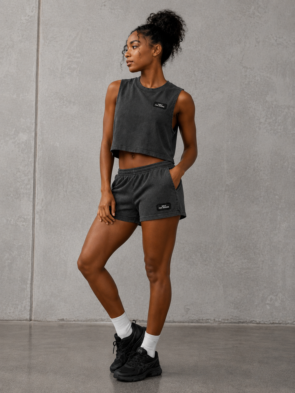 La Loba Girl Tank Vintage Charcoal