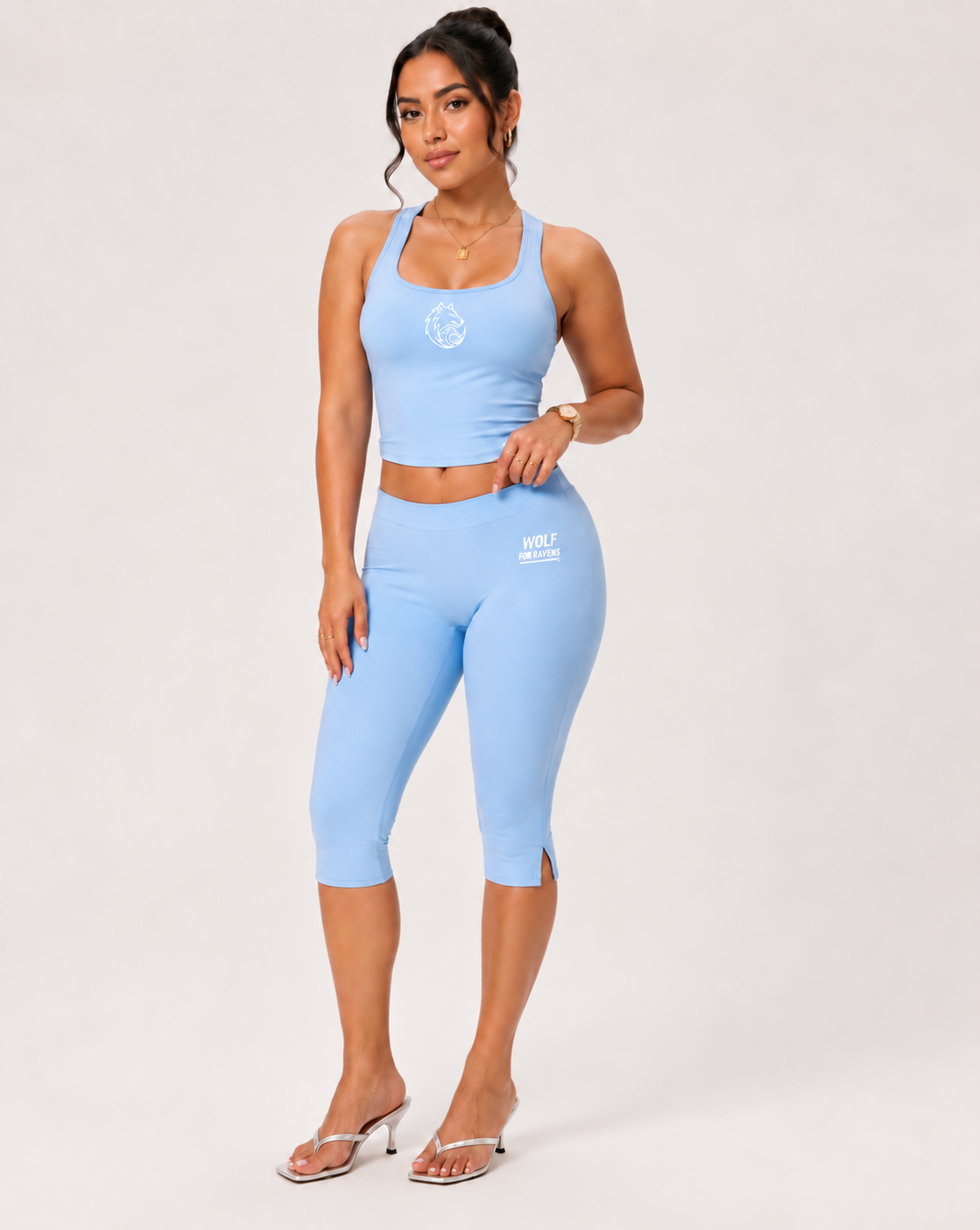 Sky Blue Capri Set